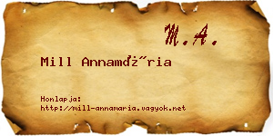 Mill Annamária névjegykártya